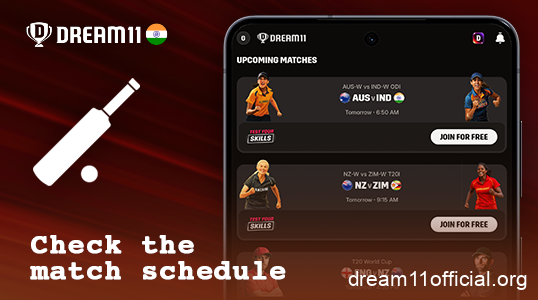 Select a cricket match in Dream11 India