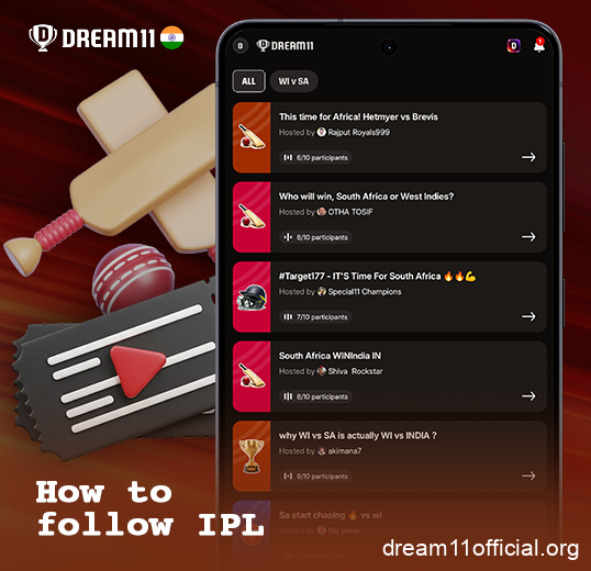 How to follow the IPL tournament on the Dream11 app for residents of India